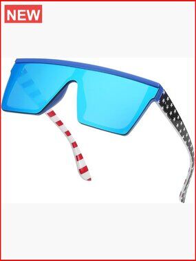Oversized Flat Top Square Trendy Visor Sunglasses UV400
